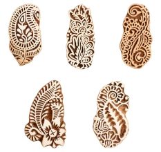 Set of 5 Piece New Mix Wooden Printing Block