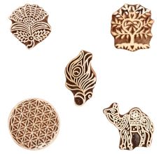 Set of 5 Piece New Mix Wooden Printing Block