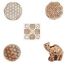 Set of 5 Piece New Mix Wooden Printing Block