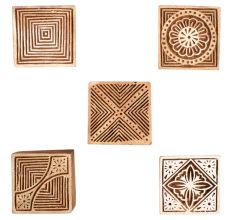 Set of 5 Piece New Mix Wooden Printing Block