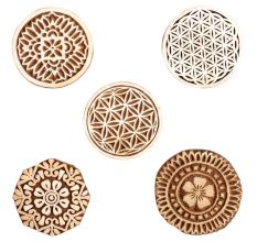 Set of 5 Piece New Mix Wooden Printing Block
