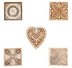 Set of 5 Piece New Mix Wooden Printing Block