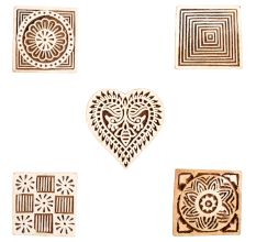Set of 5 Piece New Mix Wooden Printing Block