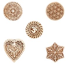 Set of 5 Piece New Mix Wooden Printing Block