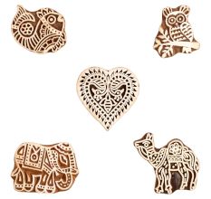 Set of 5 Piece New Mix Wooden Printing Block