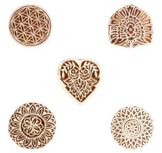 Set of 5 Piece New Mix Wooden Printing Block