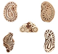 Set of 5 Piece New Mix Wooden Printing Block