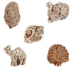 Set of 5 Piece New Mix Wooden Printing Block