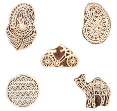 Set of 5 Piece New Mix Wooden Printing Block