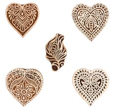 Set of 5 Piece New Mix Wooden Printing Block