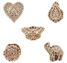 Set of 5 Piece New Mix Wooden Printing Block