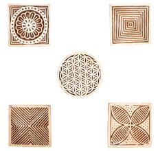 Set of 5 Piece New Mix Wooden Printing Block