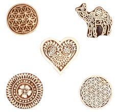 Set of 5 Piece New Mix Wooden Printing Block