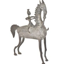 Brass Tribal Horse With A Rider On