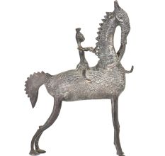 Brass Tribal Horse With A Rider On