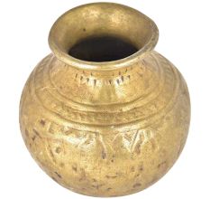 Brass Pot With Faded Engraving