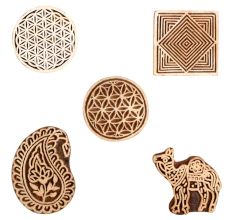 Set of 5 Piece New Mix Wooden Printing Block