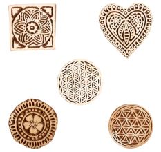 Set of 5 Piece New Mix Wooden Printing Block