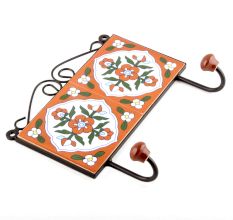 Brown white Lily Tiles Hooks