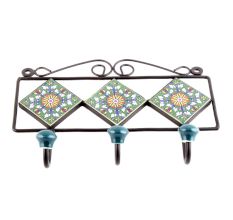 Forest Green Yellow Sunflower Tiles Hook 