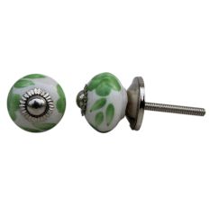 Green Floral Small Knob
