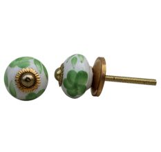 Green Floral Small Knob