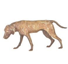 Brass Standing Hunting Hound Dog Figurine