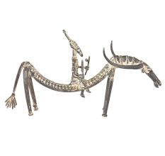 Tribal Brass Animal Rider Figurine