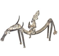 Tribal Brass Animal Rider Figurine
