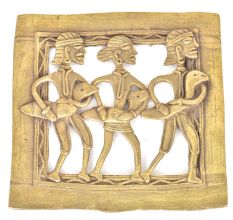 Brass Dhokra Tribal Art Wall Frame Square Shape