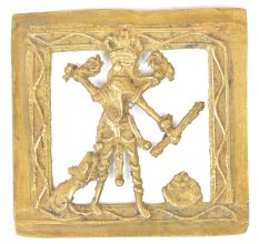 Brass Dhokra Wall Art Hanging Ganesha & Mushak