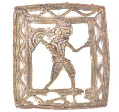 Brass Rustic Dhokra Wall Art Hanging Man Holding An Axe