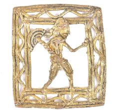 Brass Dhokra Wall Art Hanging Man Carrying An Axe