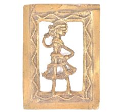 Brass Dhokra Wall Hanging Tribal Lady Dancing