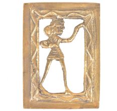 Brass Rustic Dhokra Wall Hanging Tribal Lady Dancing