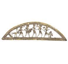 Brass Tribal Farmers In Inverted Boat Wall Art