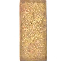 Floral Brass Embossed Square Tile Wall Hanging