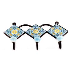  Turquoise Yellow Sunflower Tiles Hooks