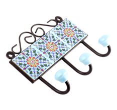  Turquoise Yellow Sunflower Tiles Hooks