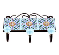  Turquoise Yellow Sunflower Tiles Hooks