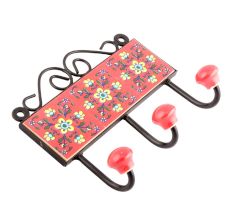 Red Yellow Tiny Flower Tiles Hooks