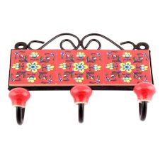 Red Yellow Tiny Flower Tiles Hooks