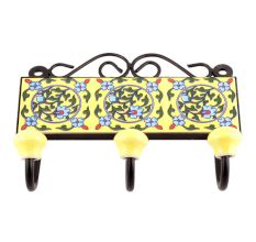  Yellow Forest Green Leaf Floral Tiles Hook