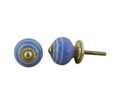 Blue Striped Small Knob