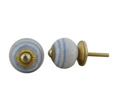 Blue Striped Small Knob