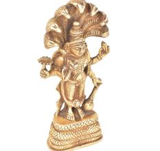 Brass Standing Vishnu On Sheshnaag