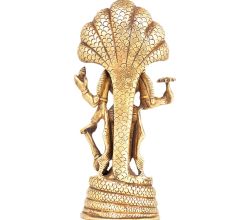 Brass Standing Vishnu On Sheshnaag