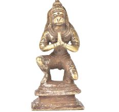 Brass Rustic Hanuman Sitting Joining Hands