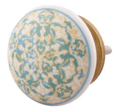Turquoise Ceramic Flat Dresser Knob Online