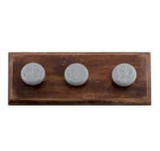 Grey Leaf Ceramic Wooden Hooks 